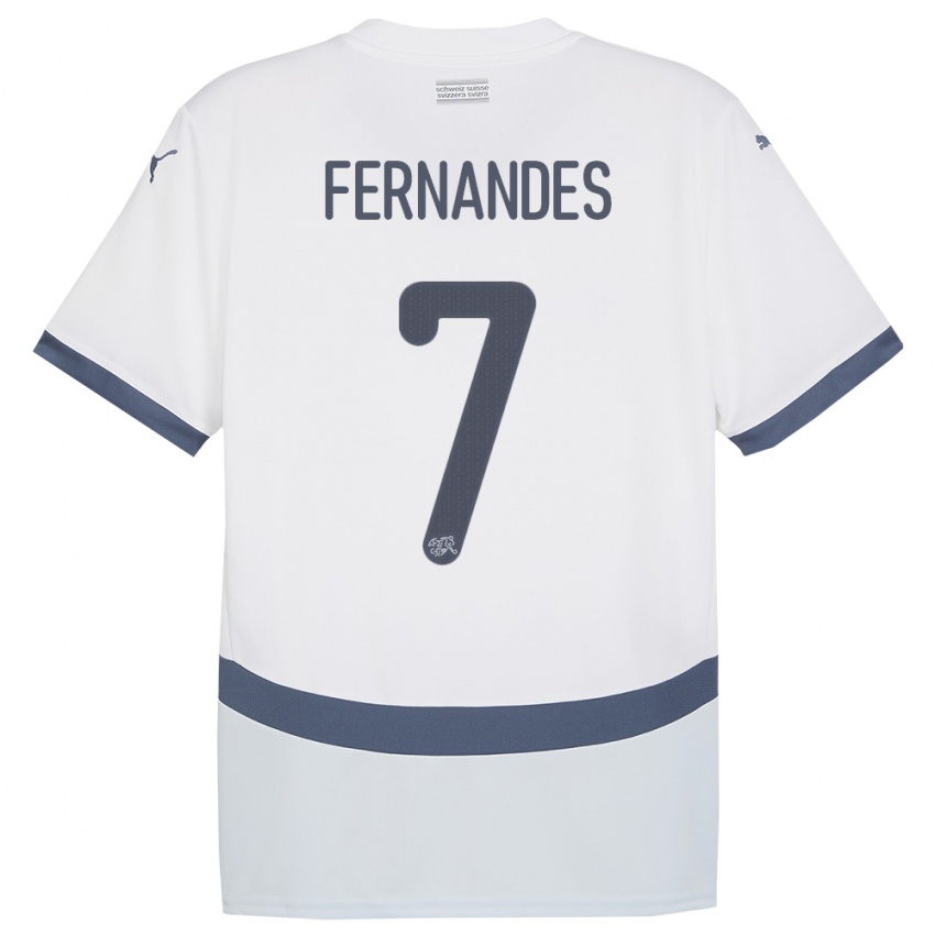 Mujer Camiseta Suiza Ruben Fernandes #7 Blanco 2ª Equipación 24-26 La Camisa Argentina