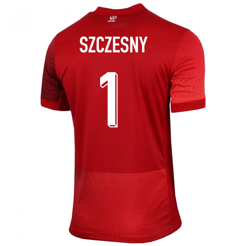 Mujer Camiseta Polonia Wojciech Szczesny #1 Rojo 2ª Equipación 24-26 La Camisa Argentina