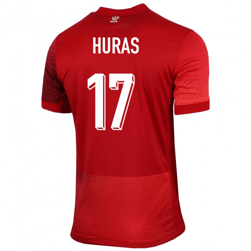 Mujer Camiseta Polonia Mike Huras #17 Rojo 2ª Equipación 24-26 La Camisa Argentina