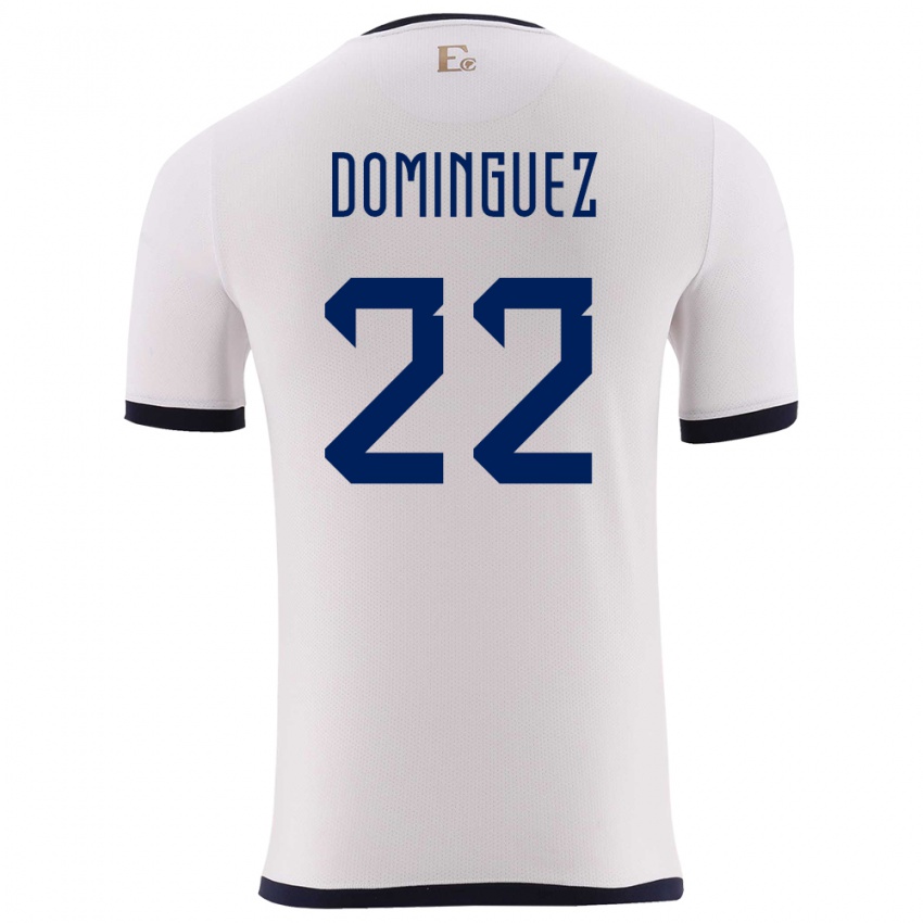 Mujer Camiseta Ecuador Alexander Dominguez #22 Blanco 2ª Equipación 24-26 La Camisa Argentina