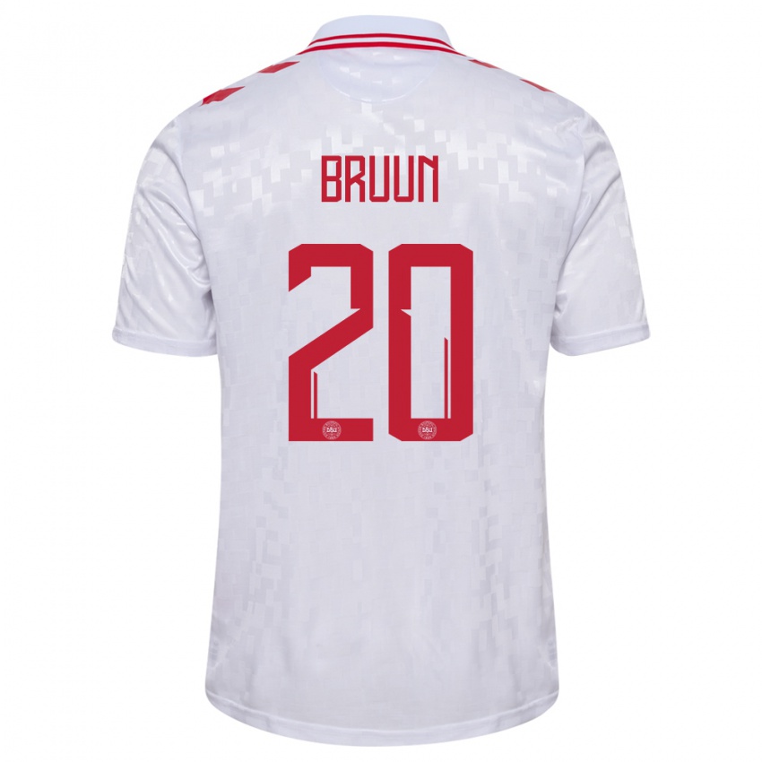 Mujer Camiseta Dinamarca Signe Bruun #20 Blanco 2ª Equipación 24-26 La Camisa Argentina