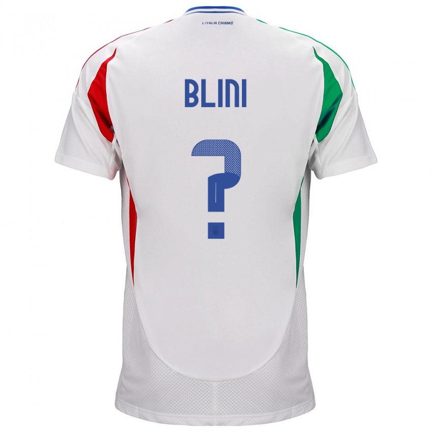 Mujer Camiseta Italia Oliver Blini #0 Blanco 2ª Equipación 24-26 La Camisa Argentina