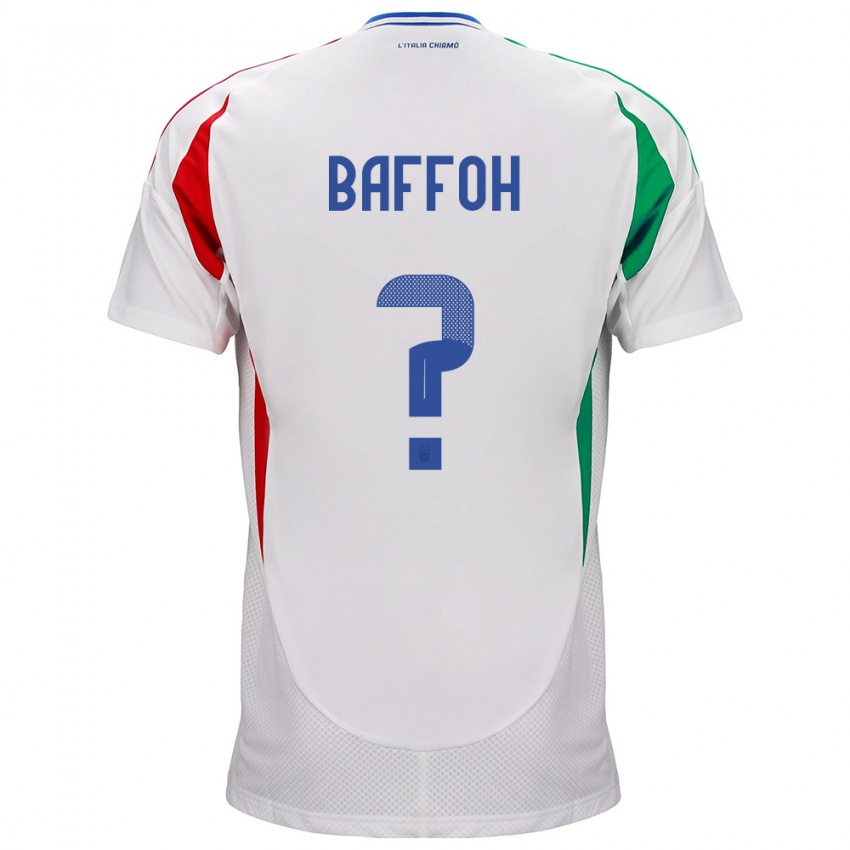 Mujer Camiseta Italia Jeffrey Baffoh #0 Blanco 2ª Equipación 24-26 La Camisa Argentina