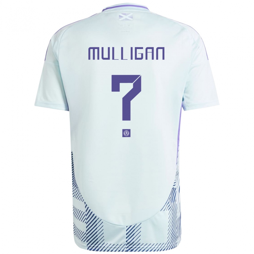 Mujer Camiseta Escocia Josh Mulligan #0 Azul Menta Claro 2ª Equipación 24-26 La Camisa Argentina