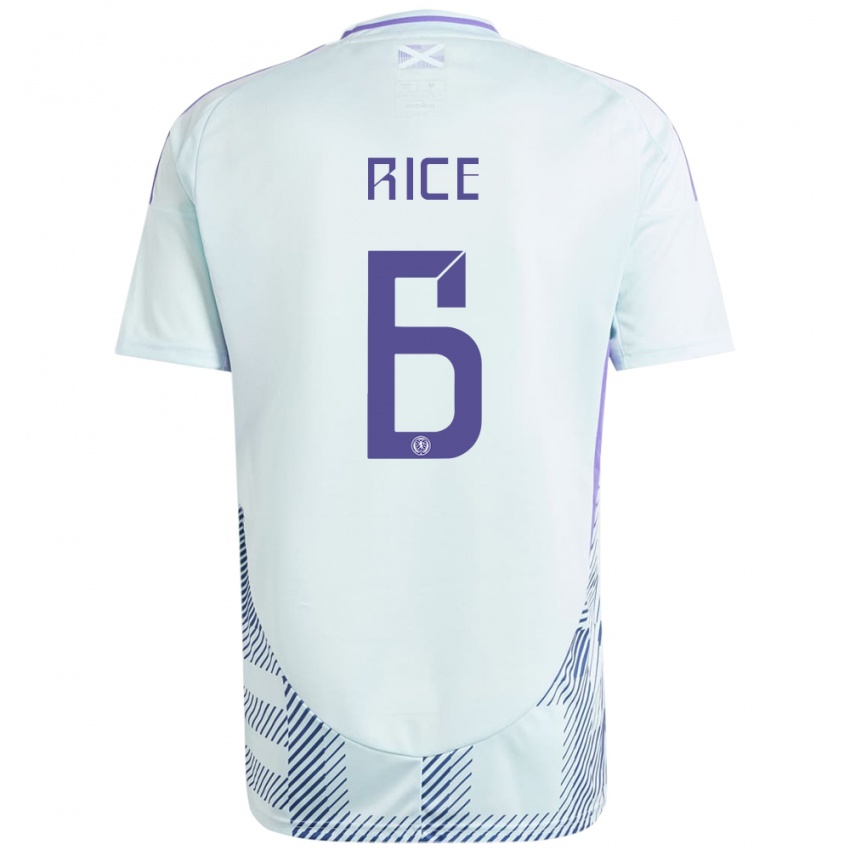 Mujer Camiseta Escocia Bailey Rice #6 Azul Menta Claro 2ª Equipación 24-26 La Camisa Argentina