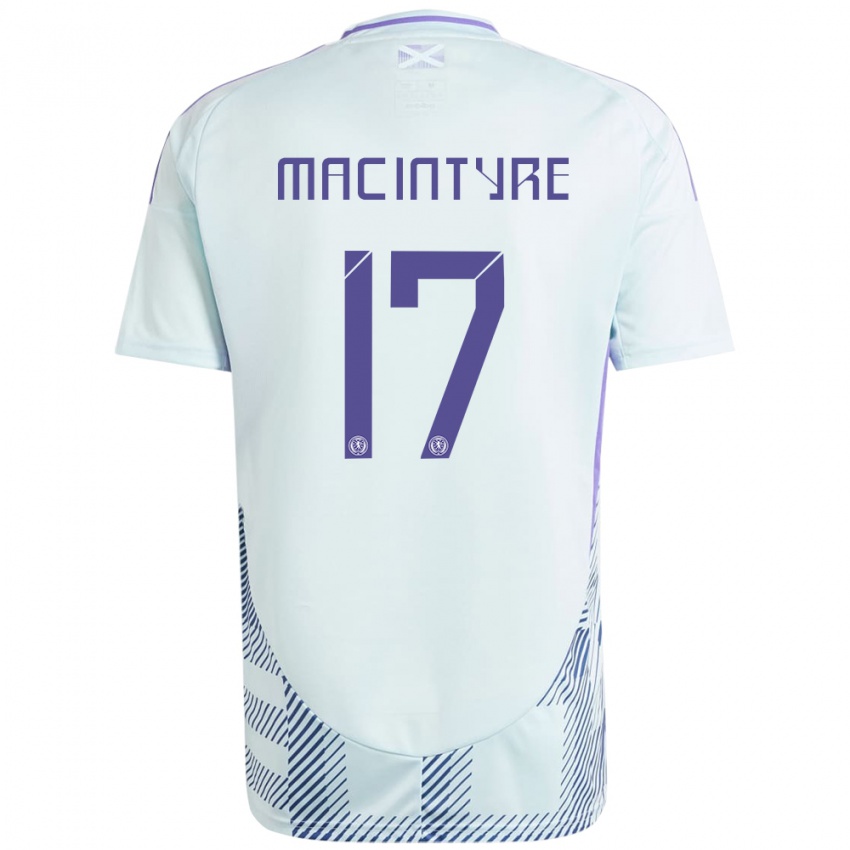 Mujer Camiseta Escocia Jacob Macintyre #17 Azul Menta Claro 2ª Equipación 24-26 La Camisa Argentina