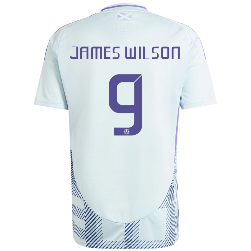 Mujer Camiseta Escocia James Wilson #9 Azul Menta Claro 2ª Equipación 24-26 La Camisa Argentina