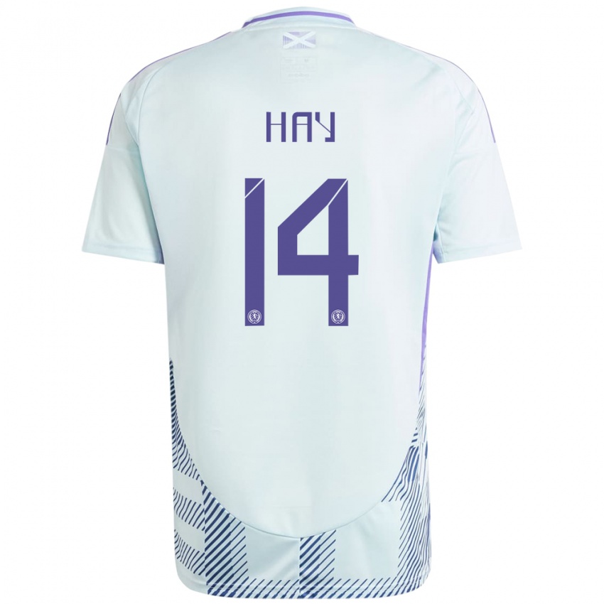 Mujer Camiseta Escocia Brogan Hay #14 Azul Menta Claro 2ª Equipación 24-26 La Camisa Argentina