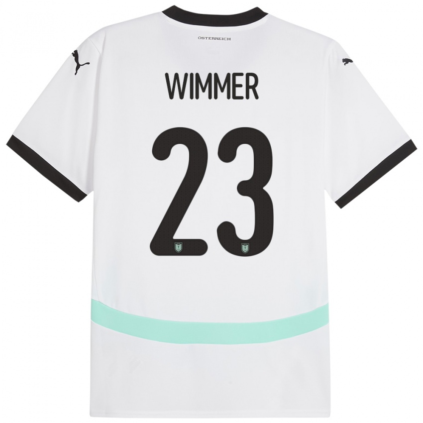 Mujer Camiseta Austria Patrick Wimmer #23 Blanco 2ª Equipación 24-26 La Camisa Argentina