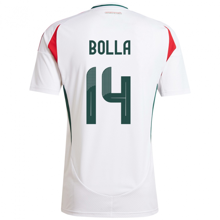 Mujer Camiseta Hungría Bendegúz Bolla #14 Blanco 2ª Equipación 24-26 La Camisa Argentina