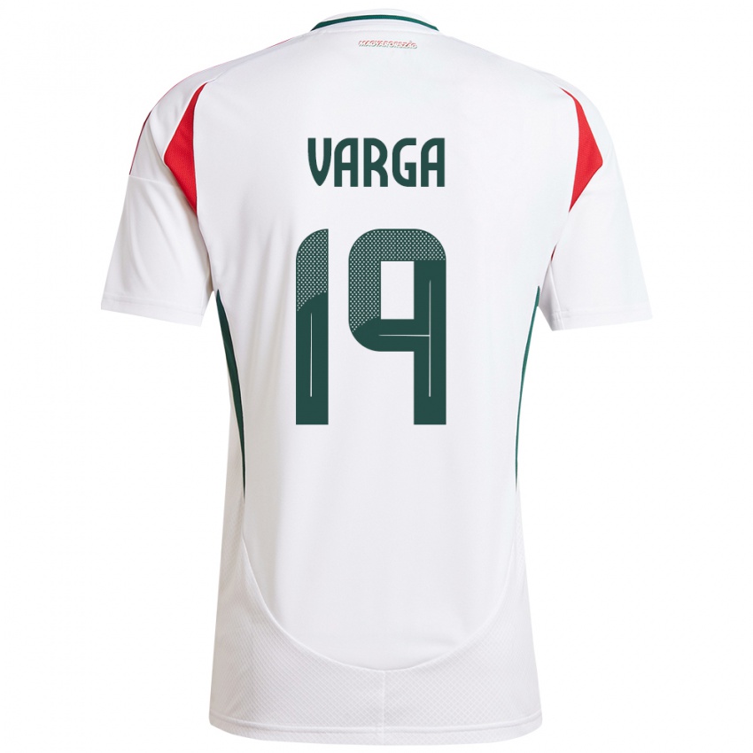 Mujer Camiseta Hungría Barnabás Varga #19 Blanco 2ª Equipación 24-26 La Camisa Argentina