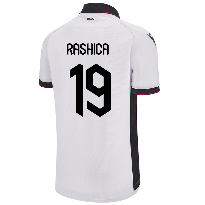 Mujer Camiseta Albania Ermir Rashica #19 Blanco 2ª Equipación 24-26 La Camisa Argentina