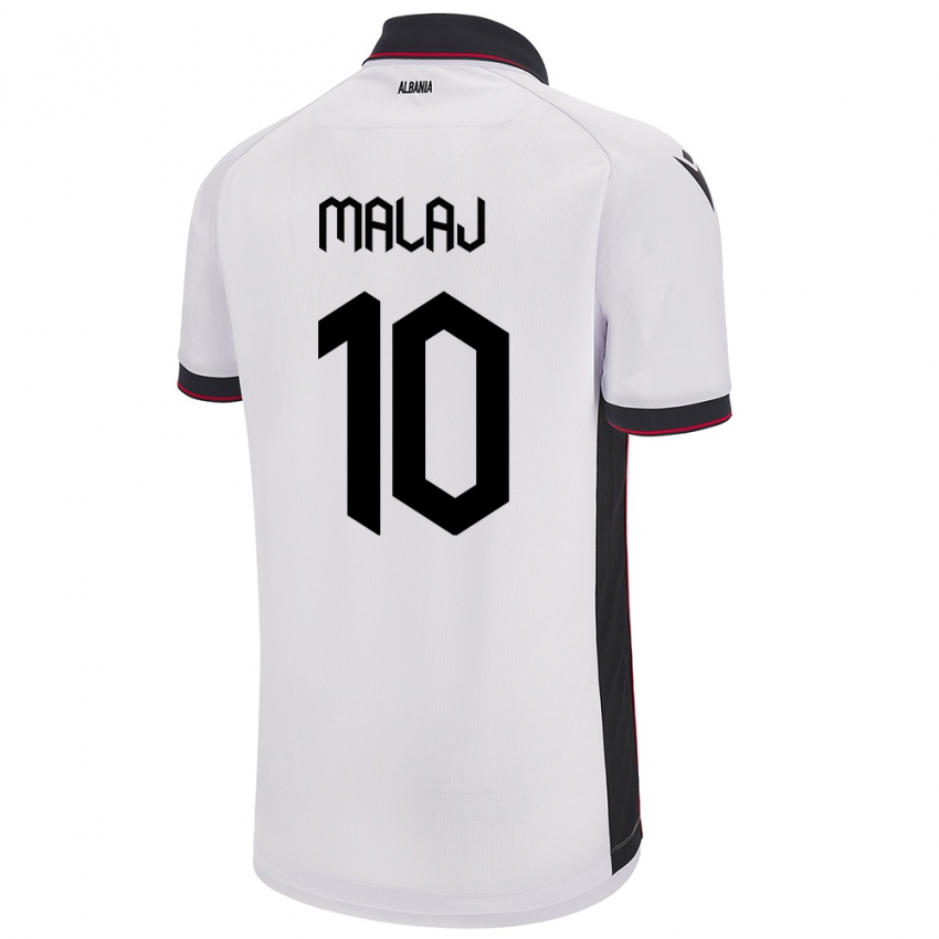 Mujer Camiseta Albania Tedi Malaj #10 Blanco 2ª Equipación 24-26 La Camisa Argentina