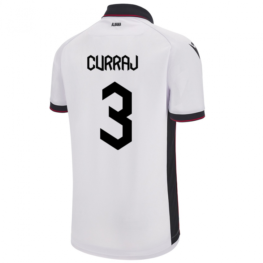 Mujer Camiseta Albania Arbenita Curraj #3 Blanco 2ª Equipación 24-26 La Camisa Argentina