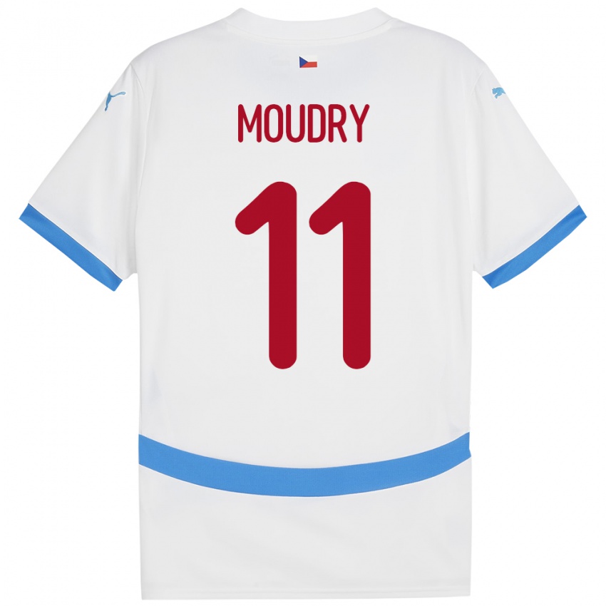 Mujer Camiseta Chequia Lukas Moudry #11 Blanco 2ª Equipación 24-26 La Camisa Argentina