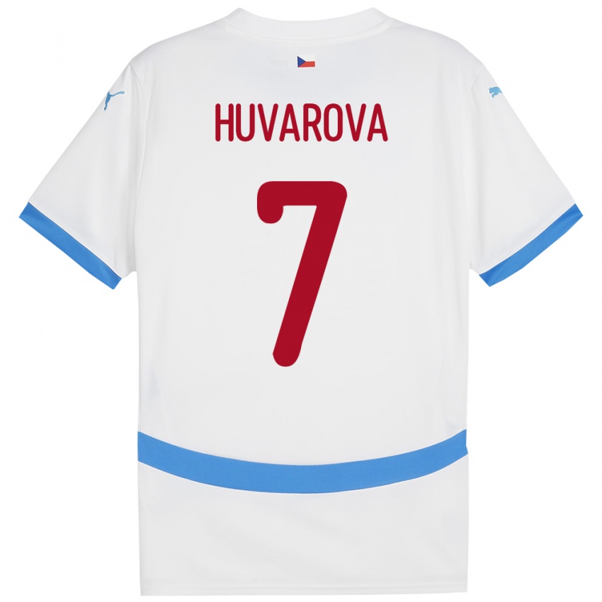 Mujer Camiseta Chequia Dominika Huvarová #7 Blanco 2ª Equipación 24-26 La Camisa Argentina