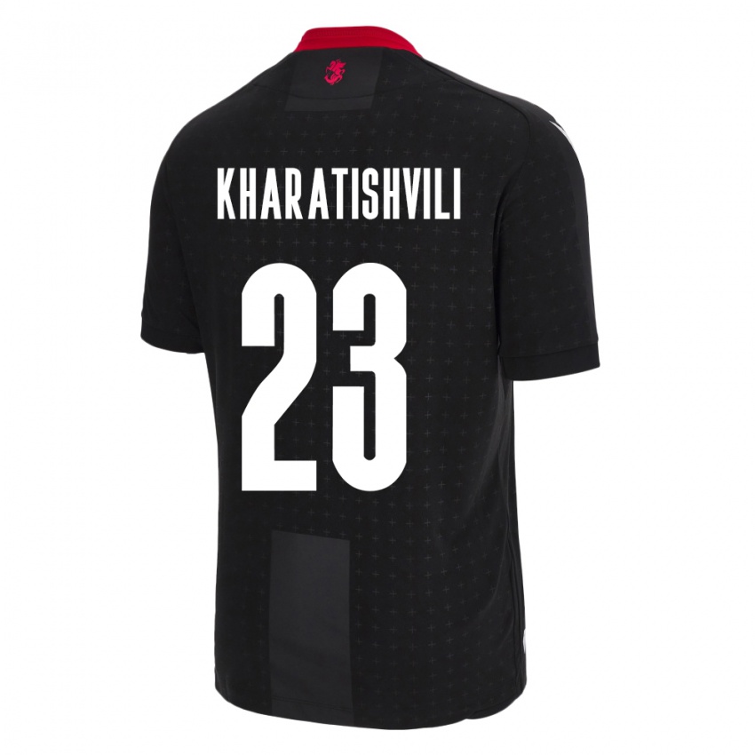 Mujer Camiseta Georgia Luka Kharatishvili #23 Negro 2ª Equipación 24-26 La Camisa Argentina