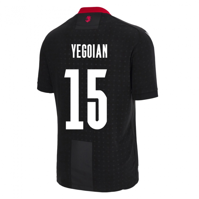 Mujer Camiseta Georgia Irakli Yegoian #15 Negro 2ª Equipación 24-26 La Camisa Argentina
