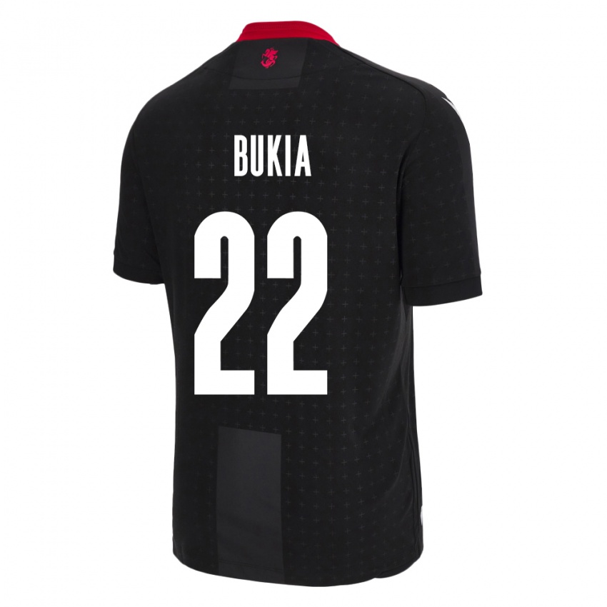 Mujer Camiseta Georgia Davit Bukia #22 Negro 2ª Equipación 24-26 La Camisa Argentina