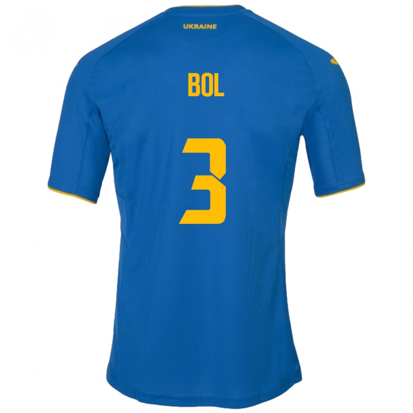 Mujer Camiseta Ucrania Anton Bol #3 Azul 2ª Equipación 24-26 La Camisa Argentina