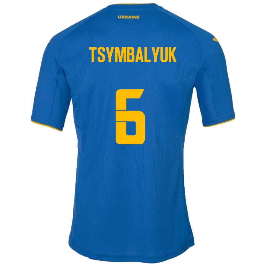 Mujer Camiseta Ucrania Maksym Tsymbalyuk #6 Azul 2ª Equipación 24-26 La Camisa Argentina