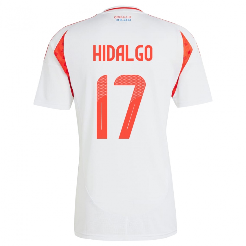 Mujer Camiseta Chile Fernanda Hidalgo #17 Blanco 2ª Equipación 24-26 La Camisa Argentina