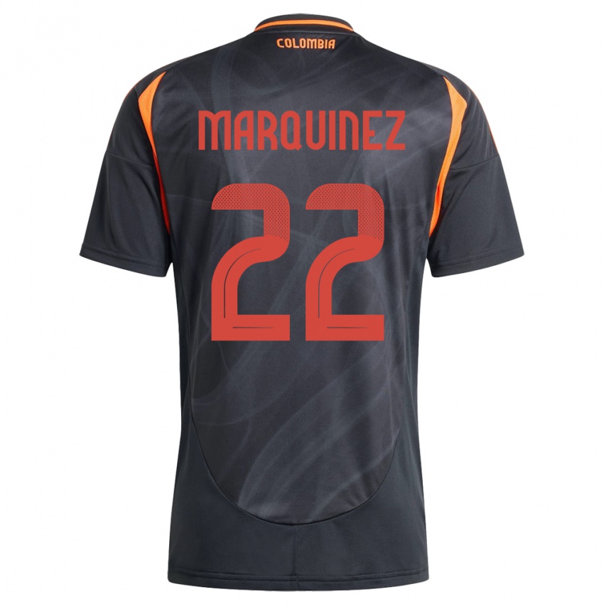 Mujer Camiseta Colombia Luis Marquinez #22 Negro 2ª Equipación 24-26 La Camisa Argentina