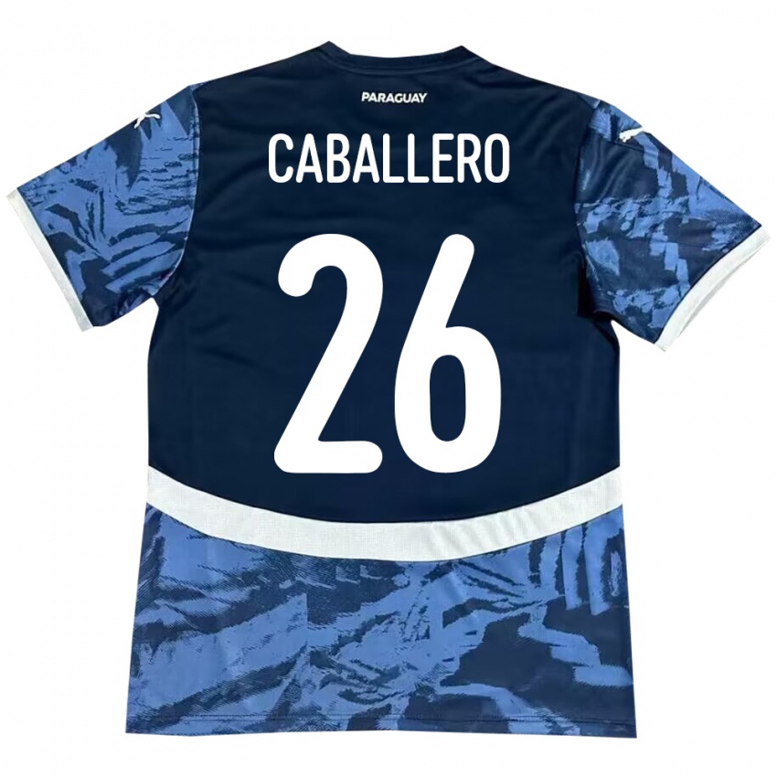 Mujer Camiseta Paraguay Hernesto Caballero #26 Azul 2ª Equipación 24-26 La Camisa Argentina