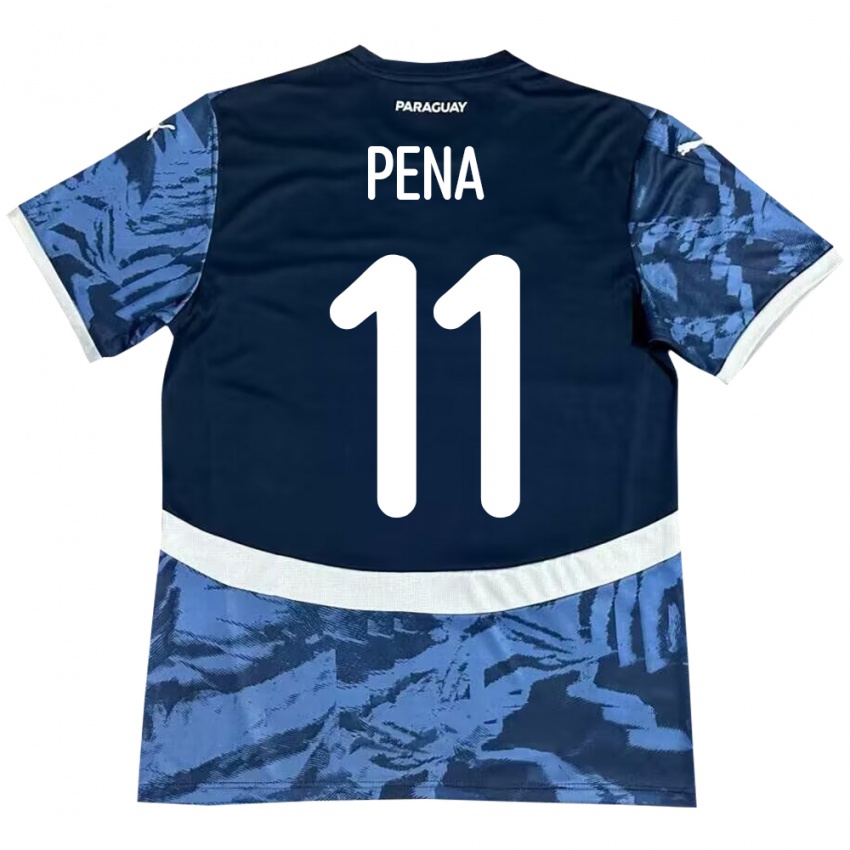 Mujer Camiseta Paraguay Liz Peña #11 Azul 2ª Equipación 24-26 La Camisa Argentina
