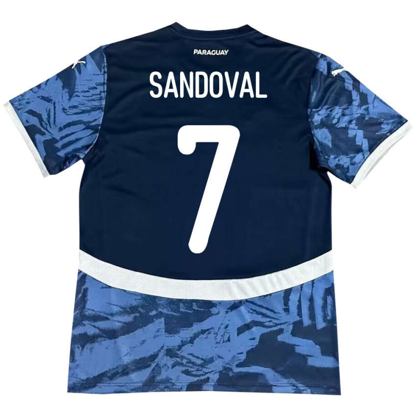 Mujer Camiseta Paraguay Fabiola Sandoval #7 Azul 2ª Equipación 24-26 La Camisa Argentina