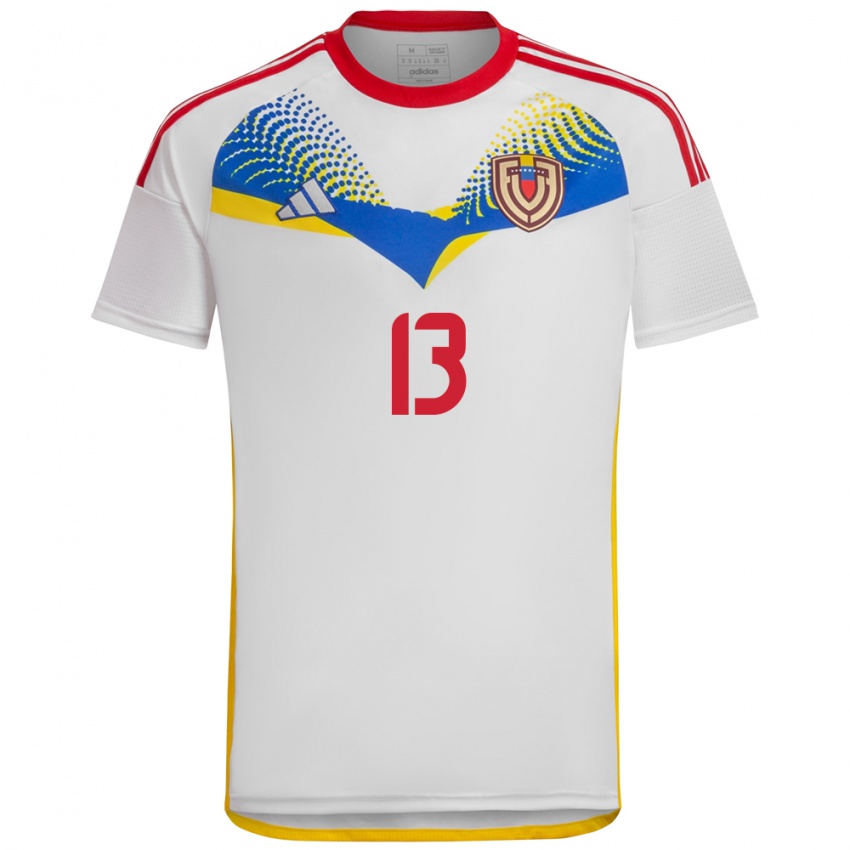 Mujer Camiseta Venezuela José Martínez #13 Blanco 2ª Equipación 24-26 La Camisa Argentina