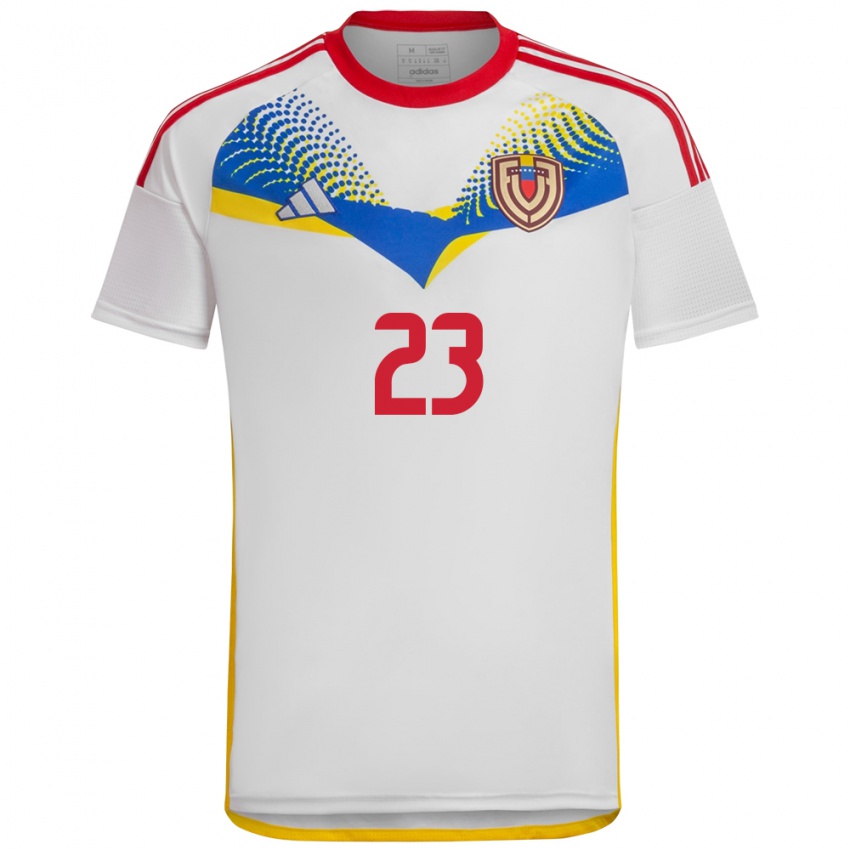 Mujer Camiseta Venezuela Keiber Roa #23 Blanco 2ª Equipación 24-26 La Camisa Argentina