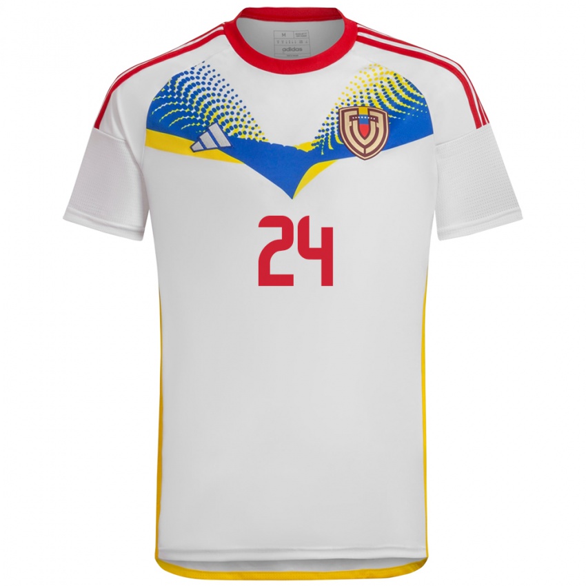 Mujer Camiseta Venezuela Kervin Andrade #24 Blanco 2ª Equipación 24-26 La Camisa Argentina