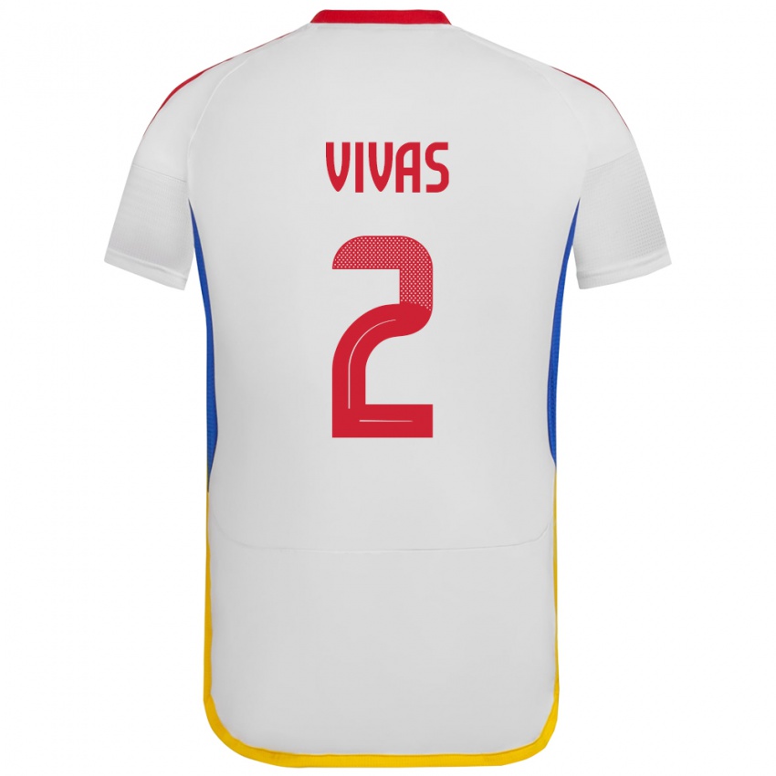 Mujer Camiseta Venezuela Carlos Vivas #2 Blanco 2ª Equipación 24-26 La Camisa Argentina