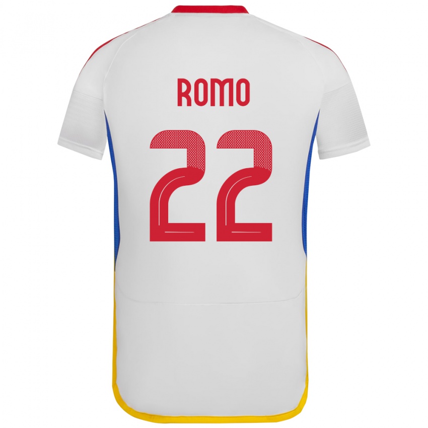 Mujer Camiseta Venezuela Rafael Romo #22 Blanco 2ª Equipación 24-26 La Camisa Argentina