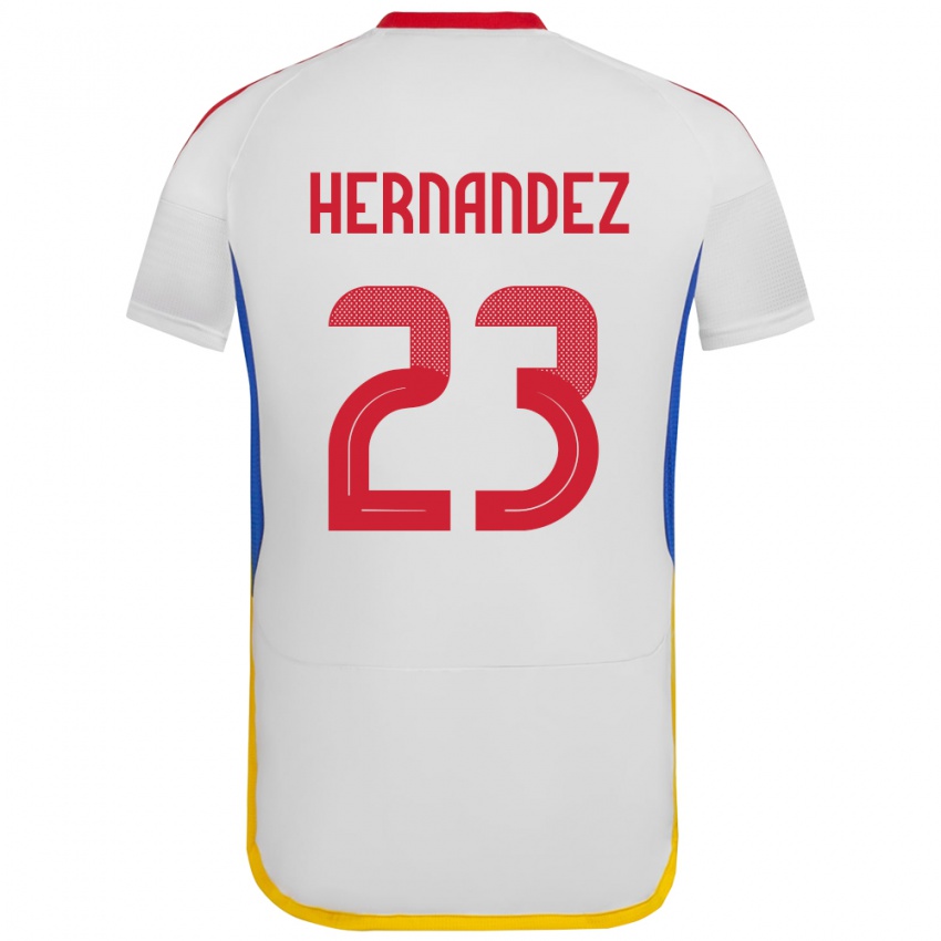 Mujer Camiseta Venezuela Luifer Hernández #23 Blanco 2ª Equipación 24-26 La Camisa Argentina