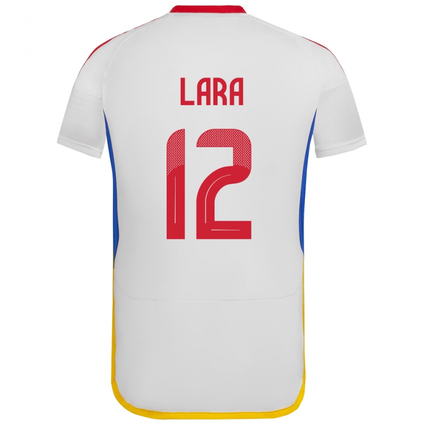 Mujer Camiseta Venezuela Jesús Lara #12 Blanco 2ª Equipación 24-26 La Camisa Argentina