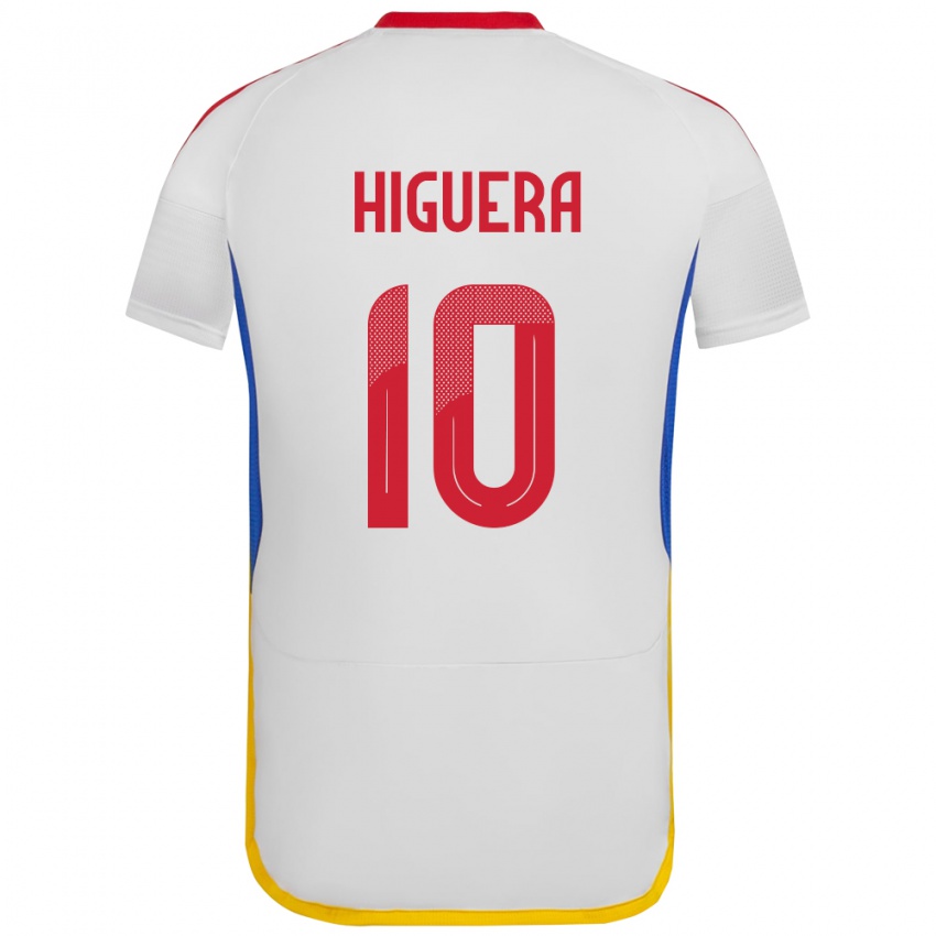 Mujer Camiseta Venezuela Enyerliannys Higuera #10 Blanco 2ª Equipación 24-26 La Camisa Argentina