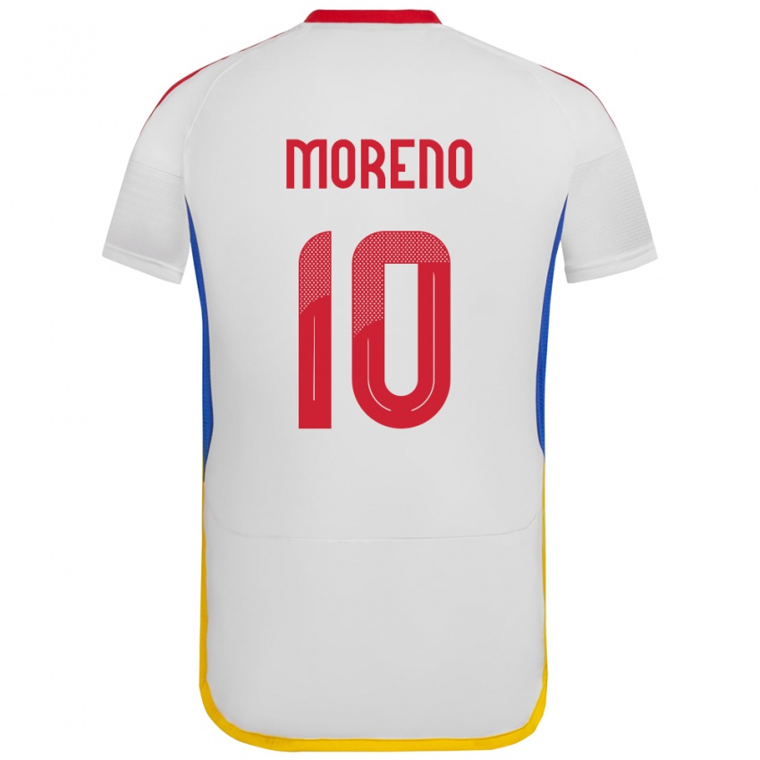Mujer Camiseta Venezuela Yerliane Moreno #10 Blanco 2ª Equipación 24-26 La Camisa Argentina