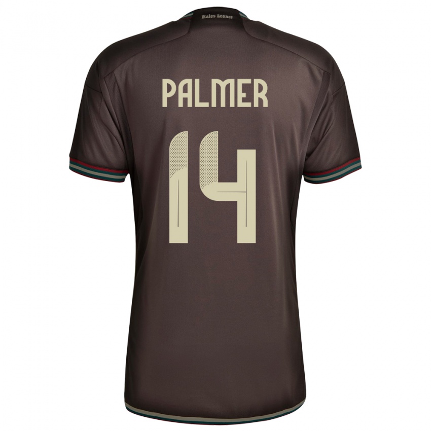 Mujer Camiseta Jamaica Kasey Palmer #14 Marrón Noche 2ª Equipación 24-26 La Camisa Argentina