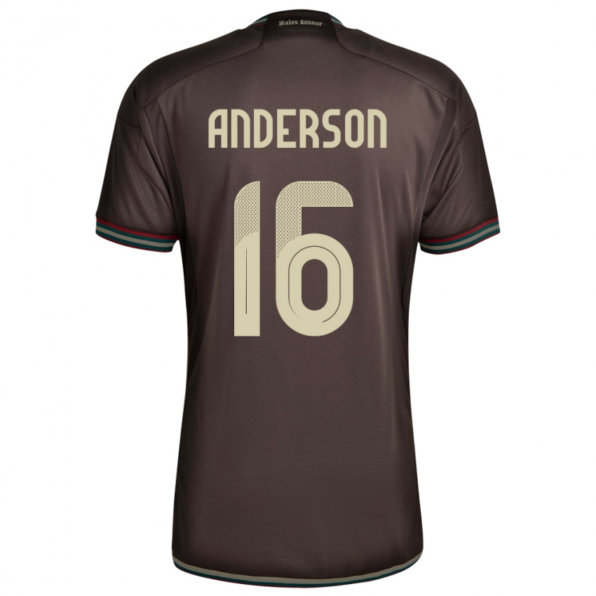 Mujer Camiseta Jamaica Karoy Anderson #16 Marrón Noche 2ª Equipación 24-26 La Camisa Argentina