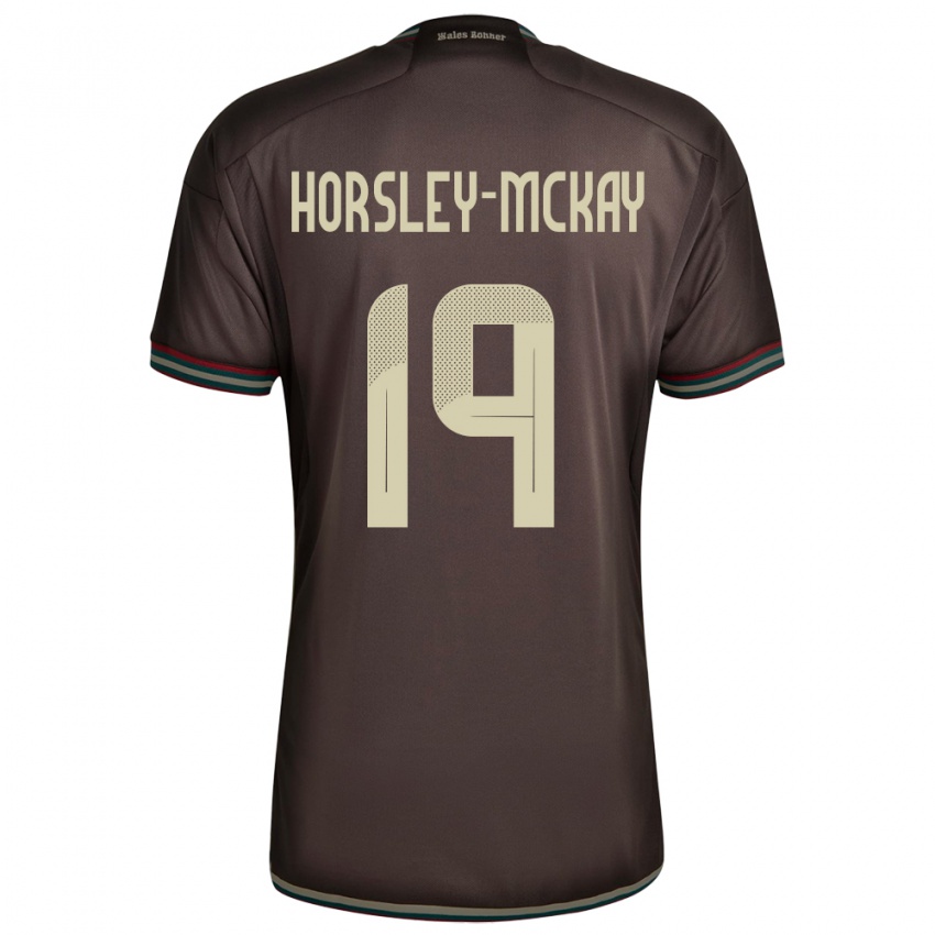 Mujer Camiseta Jamaica Kyron Horsley-Mckay #19 Marrón Noche 2ª Equipación 24-26 La Camisa Argentina