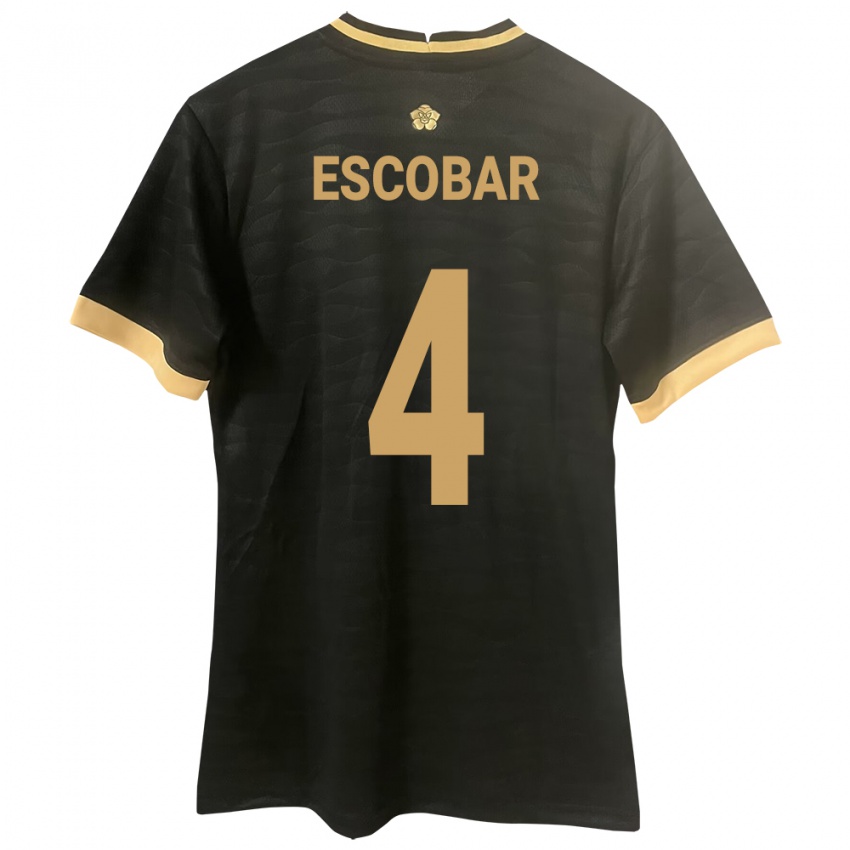 Mujer Camiseta Panamá Fidel Escobar #4 Negro 2ª Equipación 24-26 La Camisa Argentina