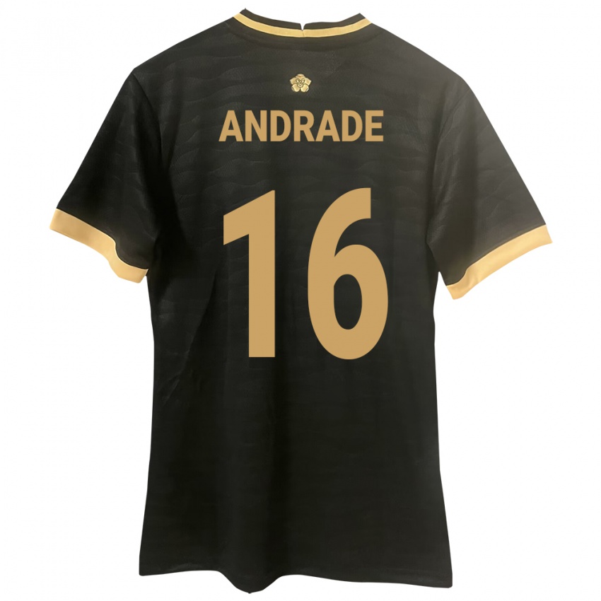 Mujer Camiseta Panamá Andrés Andrade #16 Negro 2ª Equipación 24-26 La Camisa Argentina