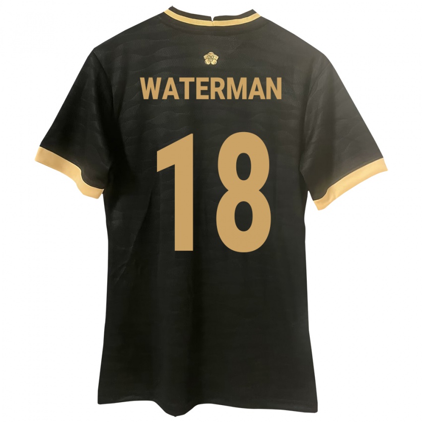 Mujer Camiseta Panamá Cecilio Waterman #18 Negro 2ª Equipación 24-26 La Camisa Argentina