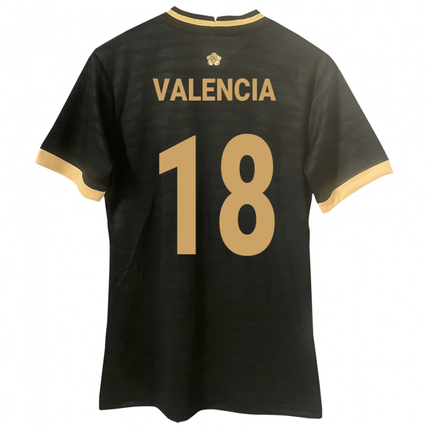 Mujer Camiseta Panamá Omar Valencia #18 Negro 2ª Equipación 24-26 La Camisa Argentina