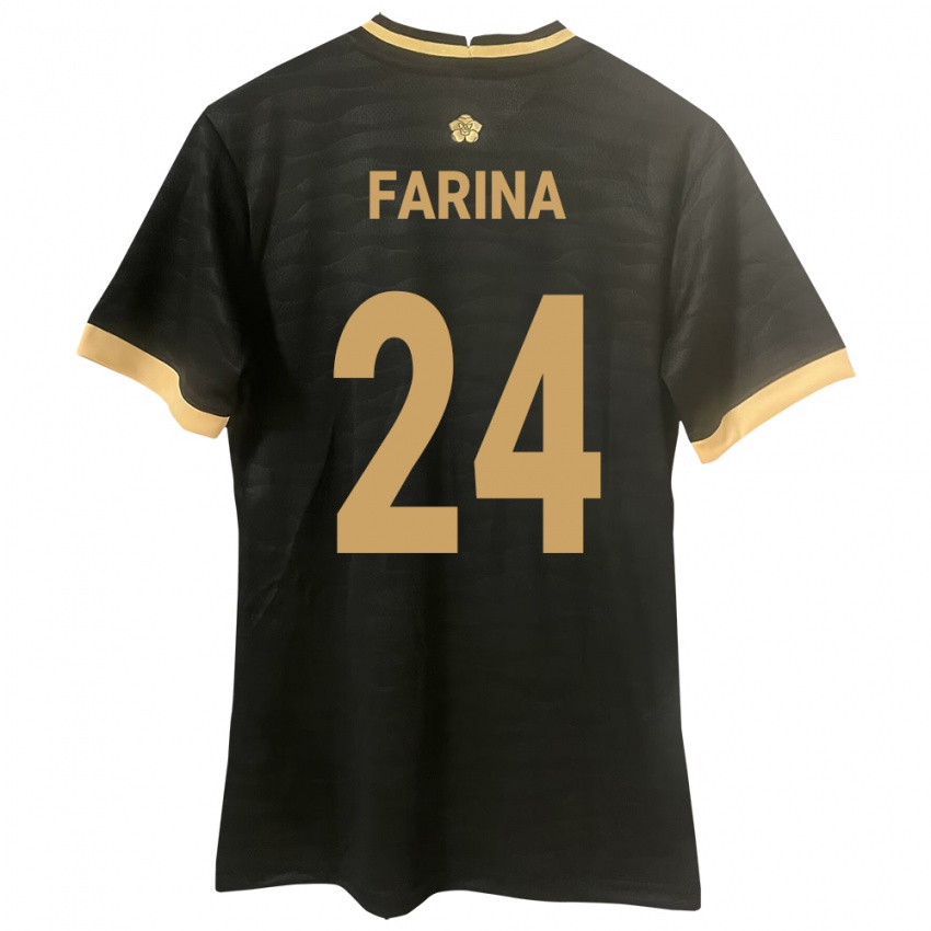 Mujer Camiseta Panamá Edgardo Fariña #24 Negro 2ª Equipación 24-26 La Camisa Argentina