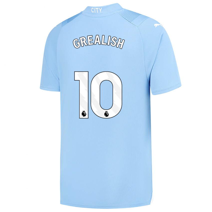 Niño Camiseta Jack Grealish #10 Azul Claro 1ª Equipación 2023/24 La Camisa Argentina