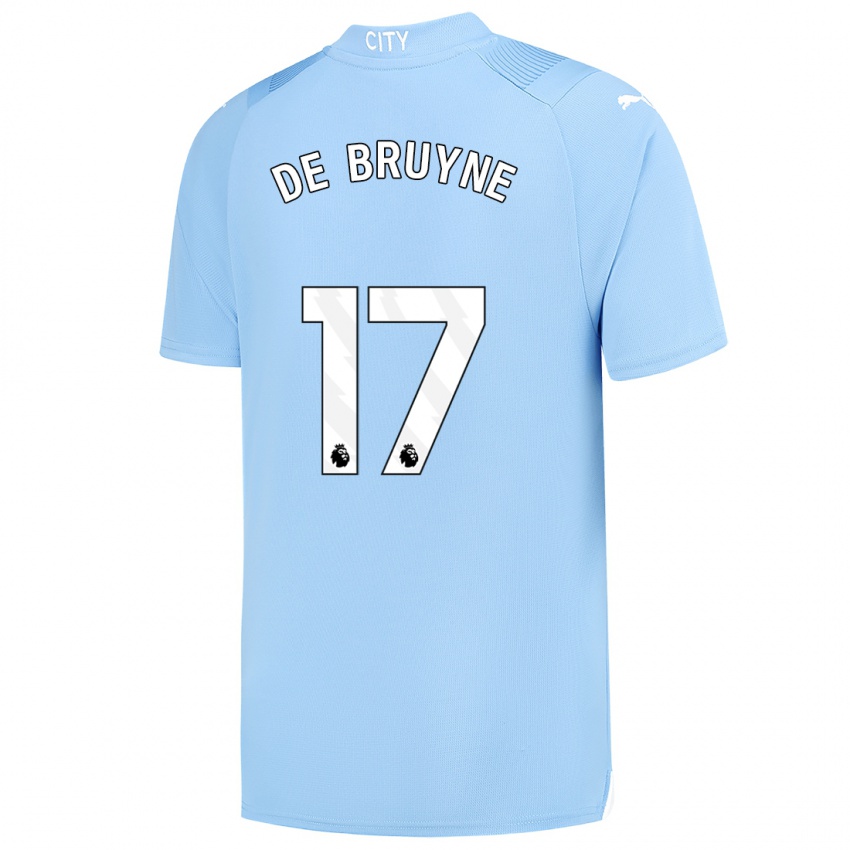 Niño Camiseta Kevin De Bruyne #17 Azul Claro 1ª Equipación 2023/24 La Camisa Argentina