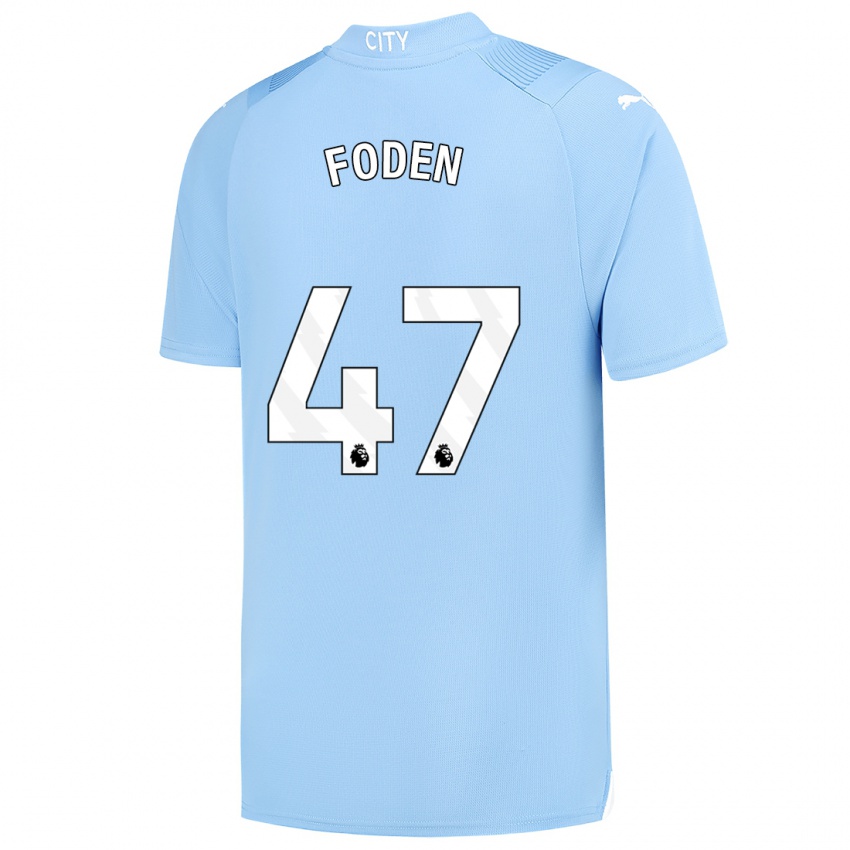 Niño Camiseta Phil Foden #47 Azul Claro 1ª Equipación 2023/24 La Camisa Argentina